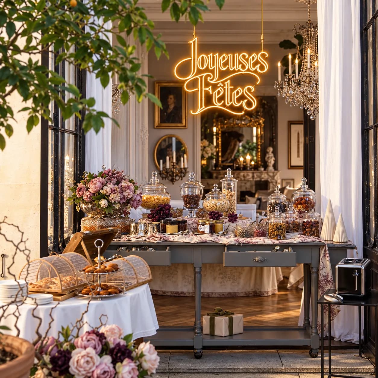 Joyeuses Fêtes 2 mis en scène dans un intérieur