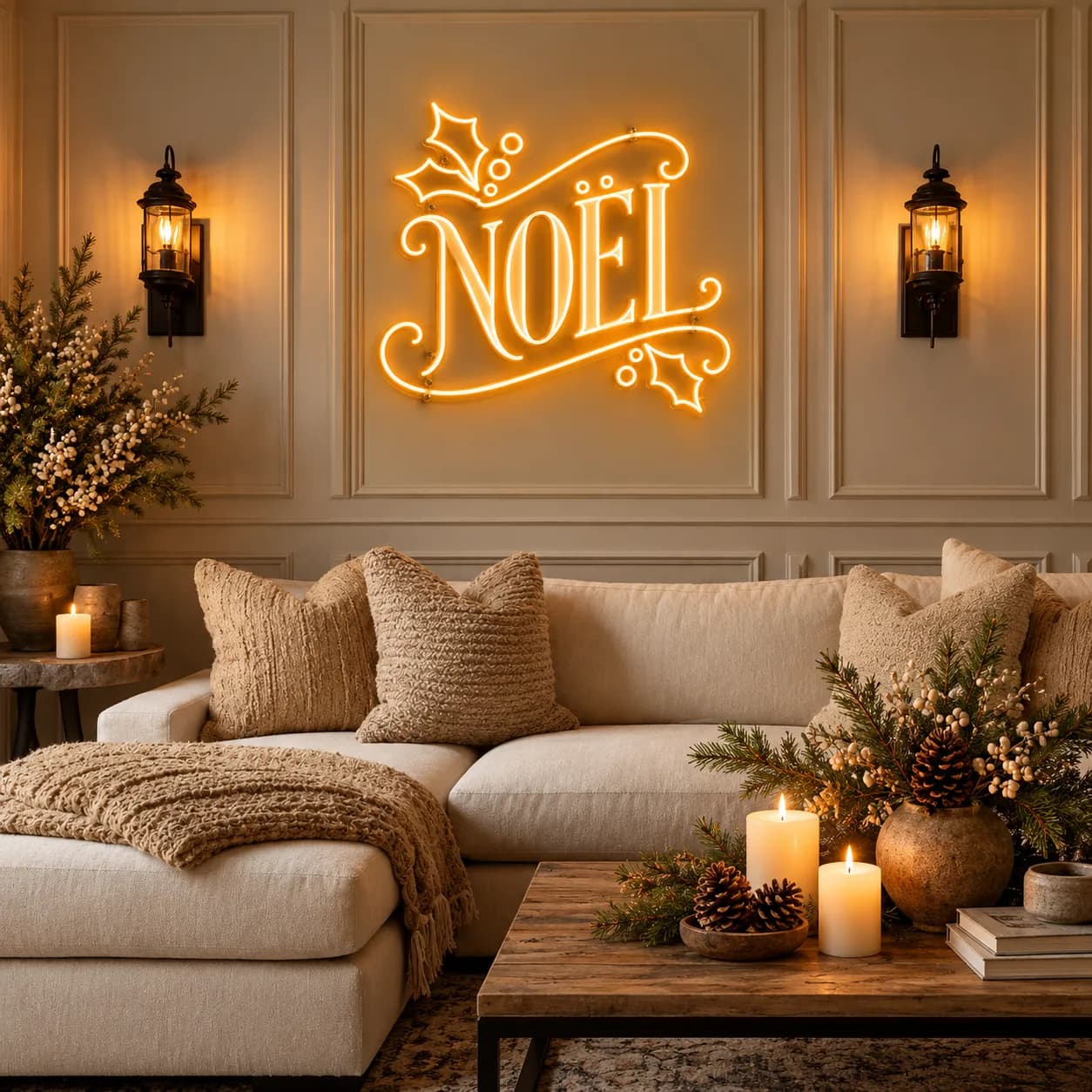 Noël mis en scène dans un intérieur
