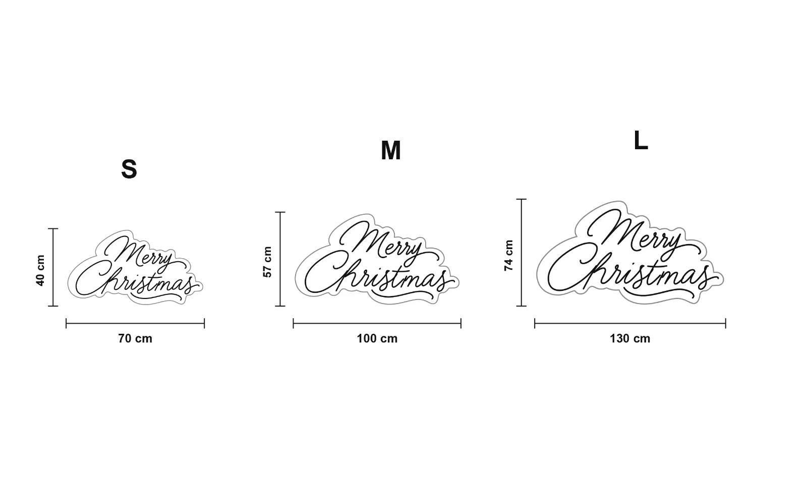 Merry Christmas 3 — schéma des formats S, M et L