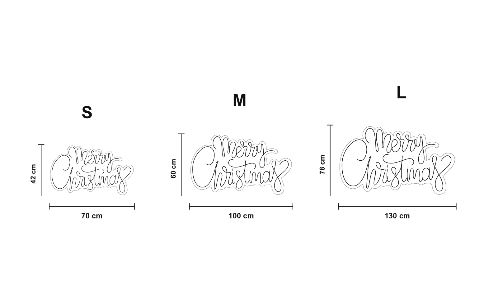 Merry Christmas 4 — schéma des formats S, M et L