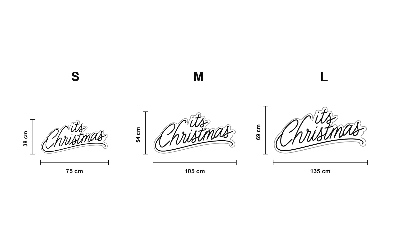 It's Christmas 2 — schéma des formats S, M et L