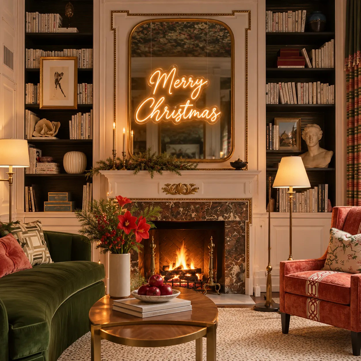 Merry Christmas 5 mis en scène dans un intérieur