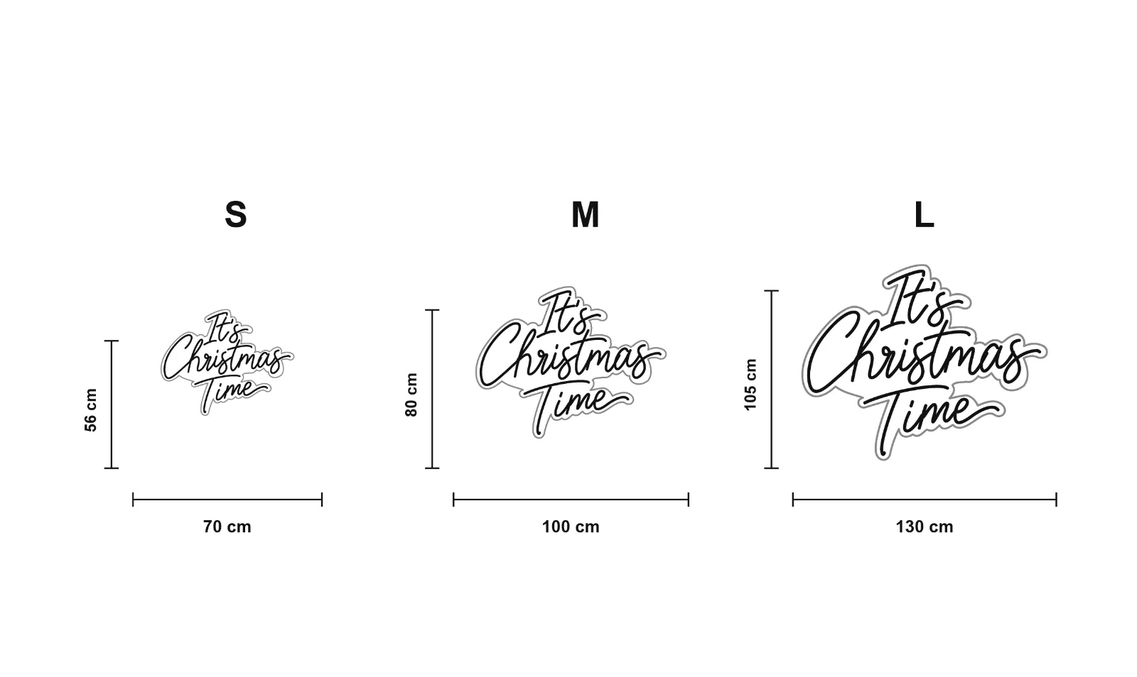 It's Christmas Time — schéma des formats S, M et L