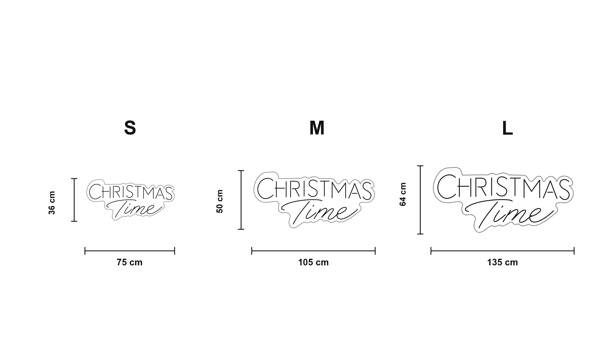 Christmas Time — schéma des formats S, M et L