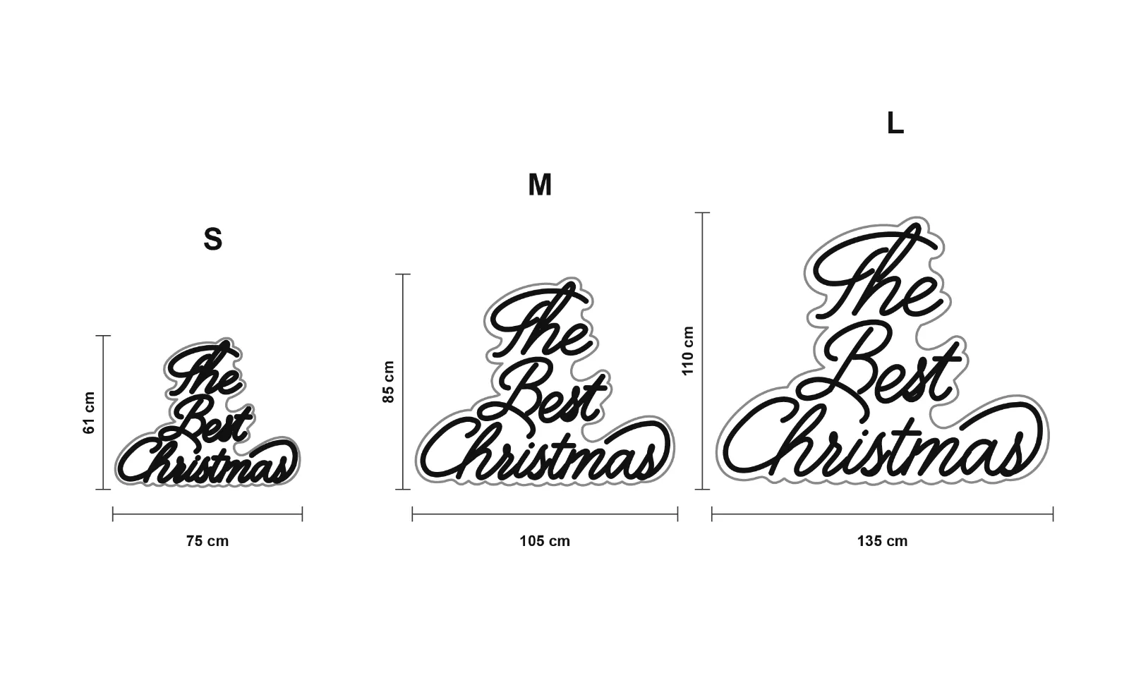 The Best Christmas — schéma des formats S, M et L