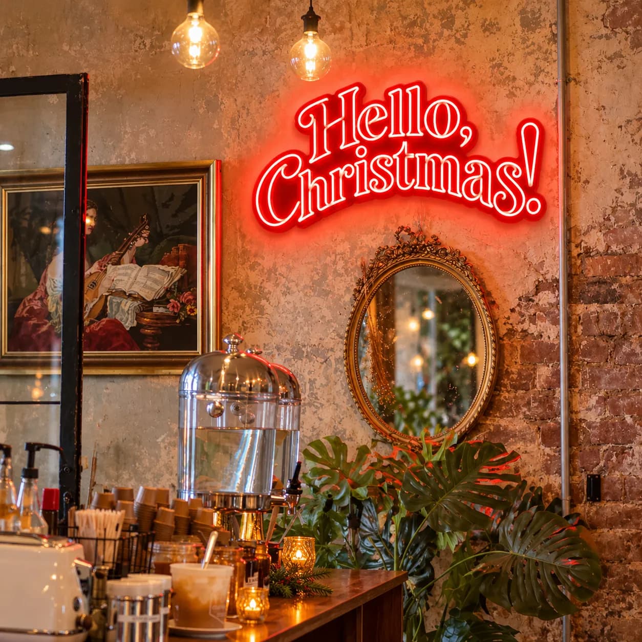 Hello, Christmas! mis en scène dans un intérieur